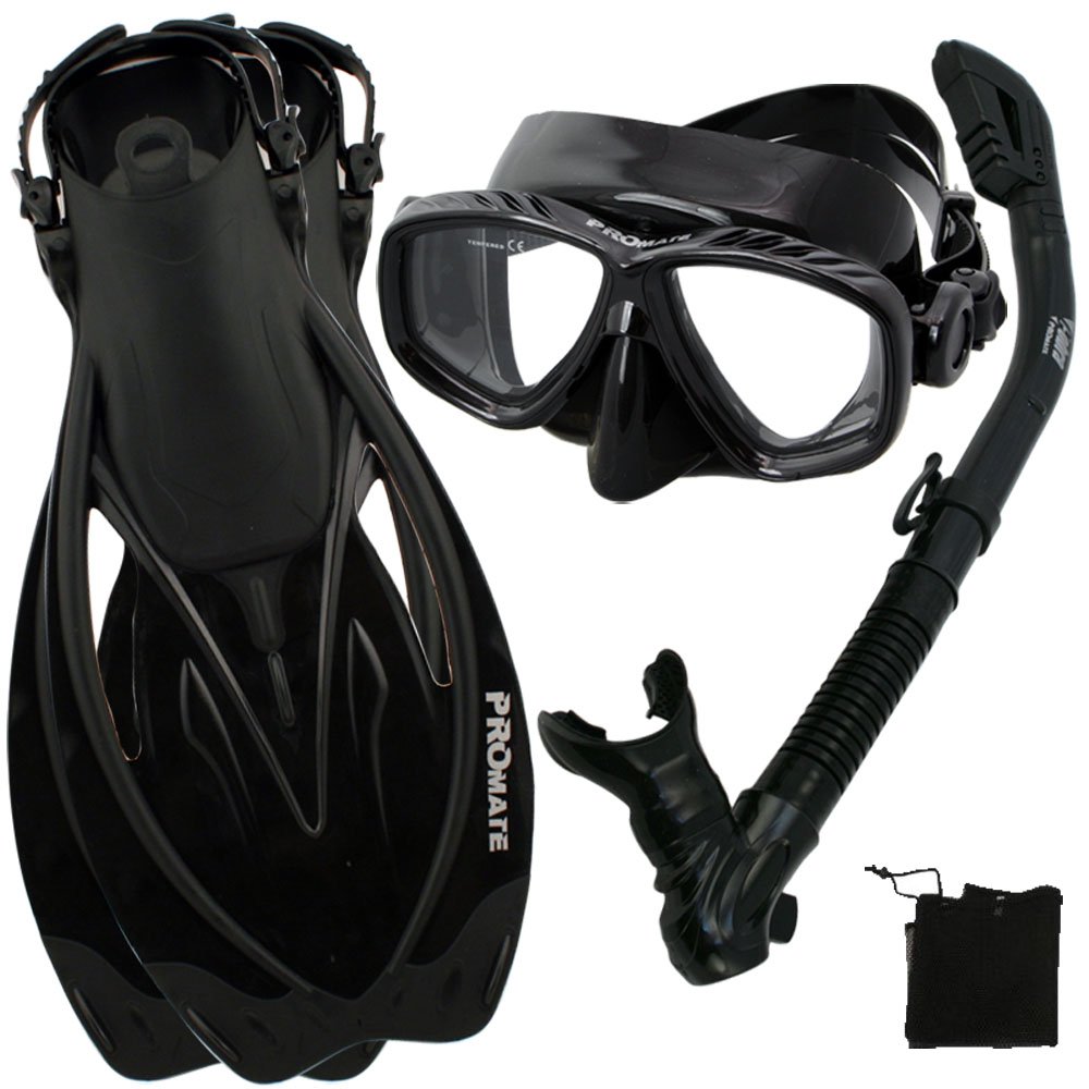 Premium Snorkeling Mask & Snorkel Set with Adjustable Fins - Comfortable Anti-Fog Dive Gear for Men, Women & Kids - Perfect for Ocean, Beach & Pool Swimming Adventures