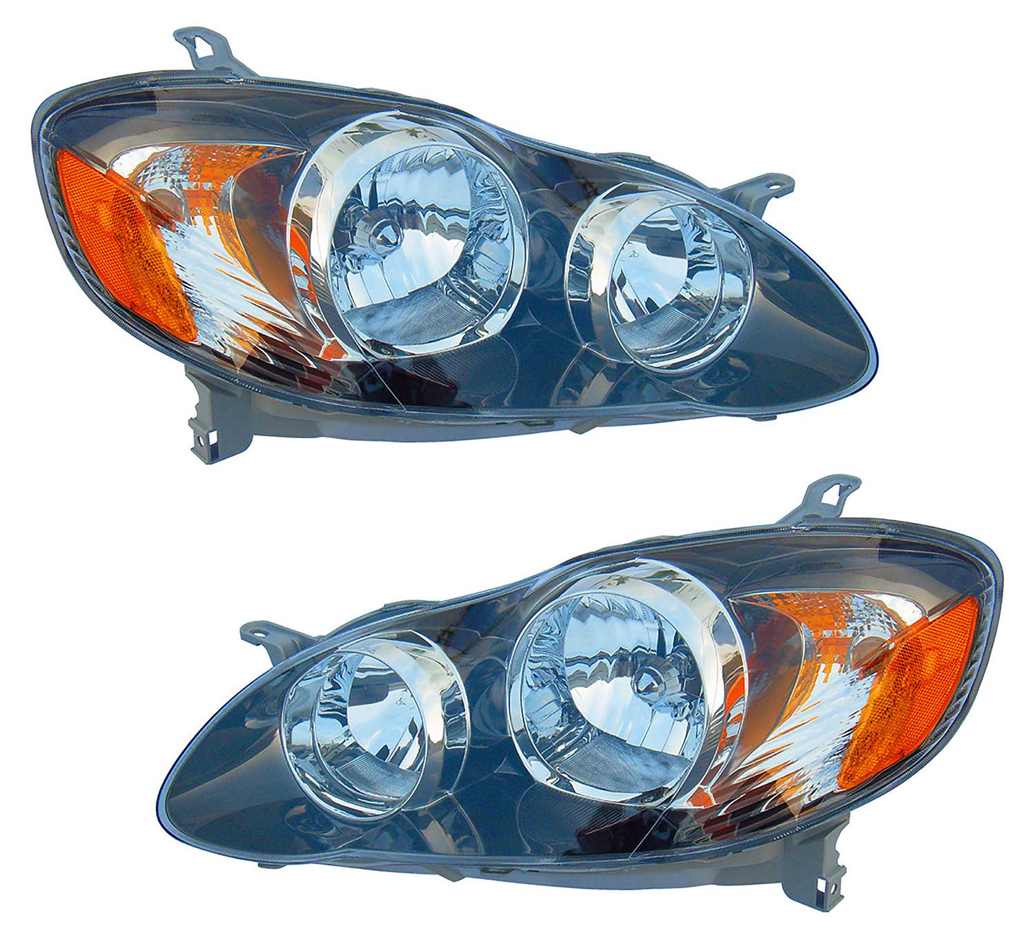 Toyota Corolla S/XRS Headlights Lamps Set (2005-2008) - Halogen Replacement for Driver & Passenger Side - Perfect for Night Driving & Car Upgrades