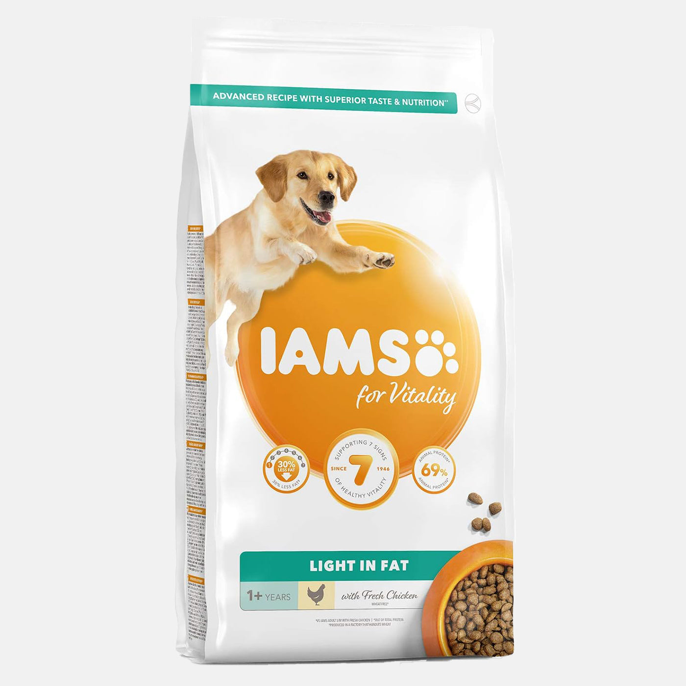 IAMS Proactive Health Light Adult Dry Dog Food with Real Chicken - High Protein, Low Fat Recipe for Weight Management & Healthy Digestion - Perfect for Indoor & Less Active Dogs