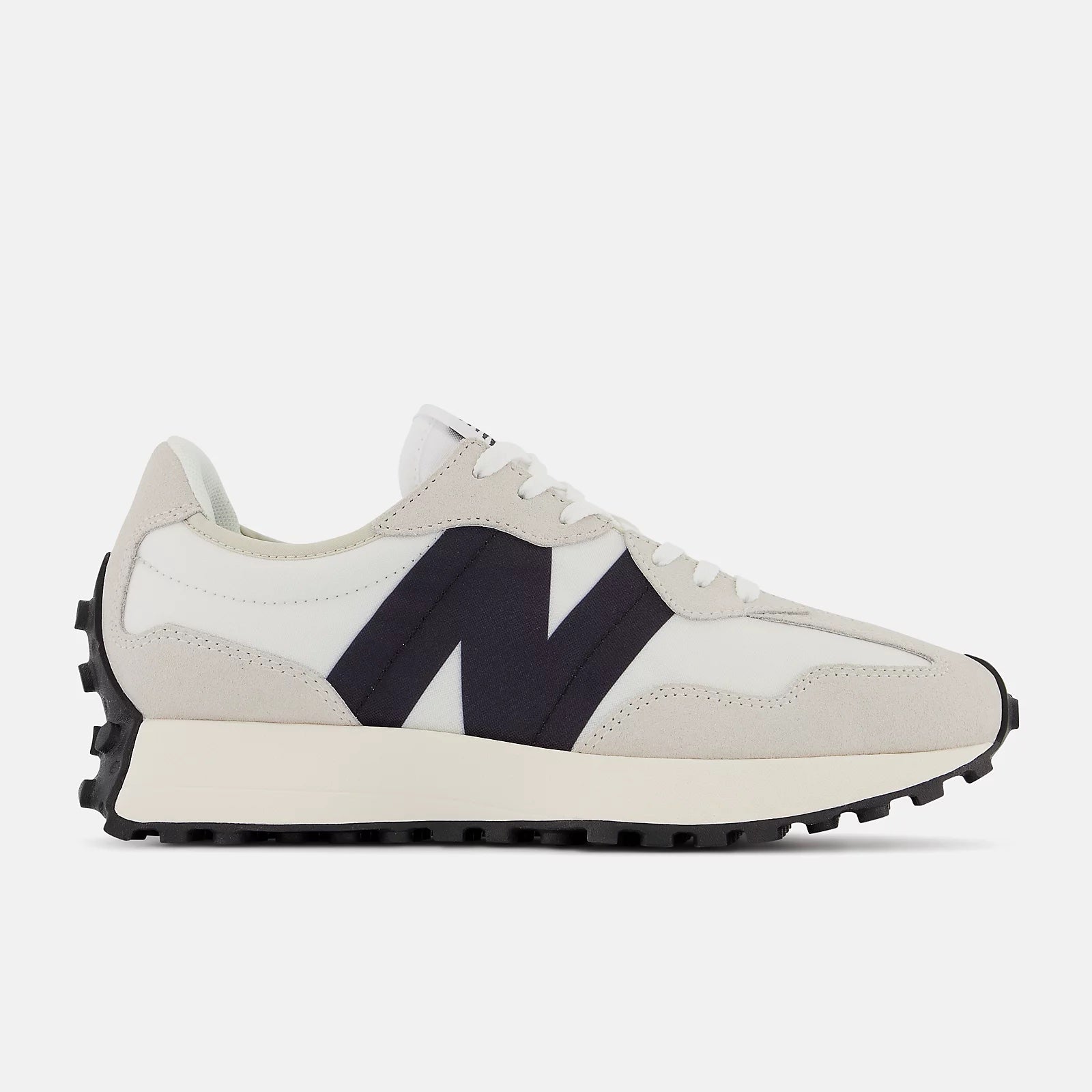 327 Sneaker for Men & Women - Sea Salt, White & Black Colorway - Comfortable Casual Shoes for Walking, Running & Everyday Wear