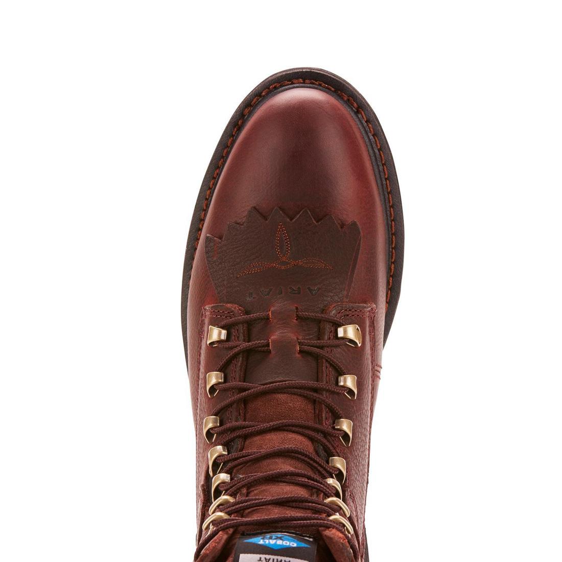 Premium Hermosa XR 8-Inch Steel Toe Work Boots for Men - Redwood Safety Shoes - Durable & Comfortable for Construction, Warehouse & Outdoor Work