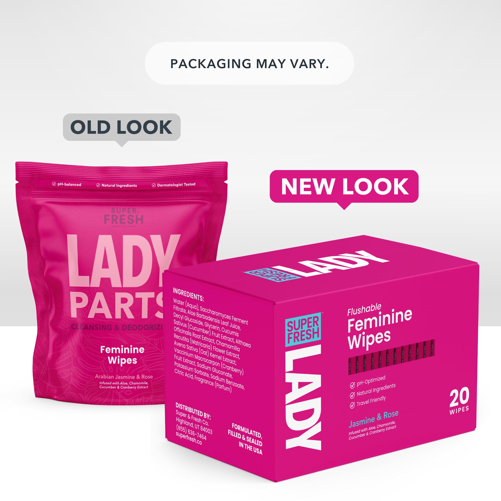 Lady Parts Feminine Wipes | Flushable pH-Balanced Wet Wipes for Women | Gentle Cleansing for Intimate Areas, Body & Face | Travel-Friendly Personal Hygiene Wipes | Stay Fresh On-The-Go | Pack of 20 | Perfect for Gym, Travel & Daily Freshness