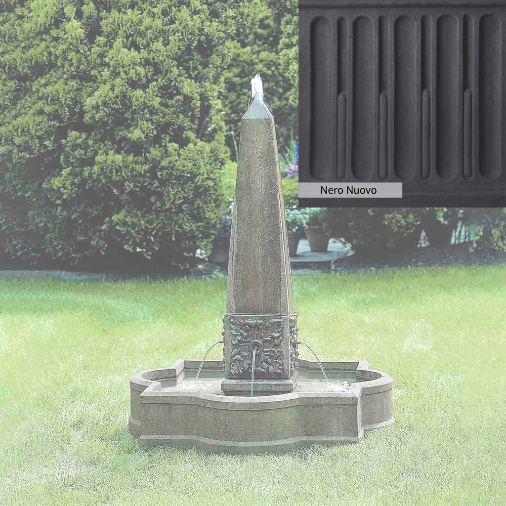 Campania International Palazzo Obelisk Fountain - Outdoor Garden Water Fountain for Patio, Yard, and Landscape Decor - Classic Italian Design with LED Lights