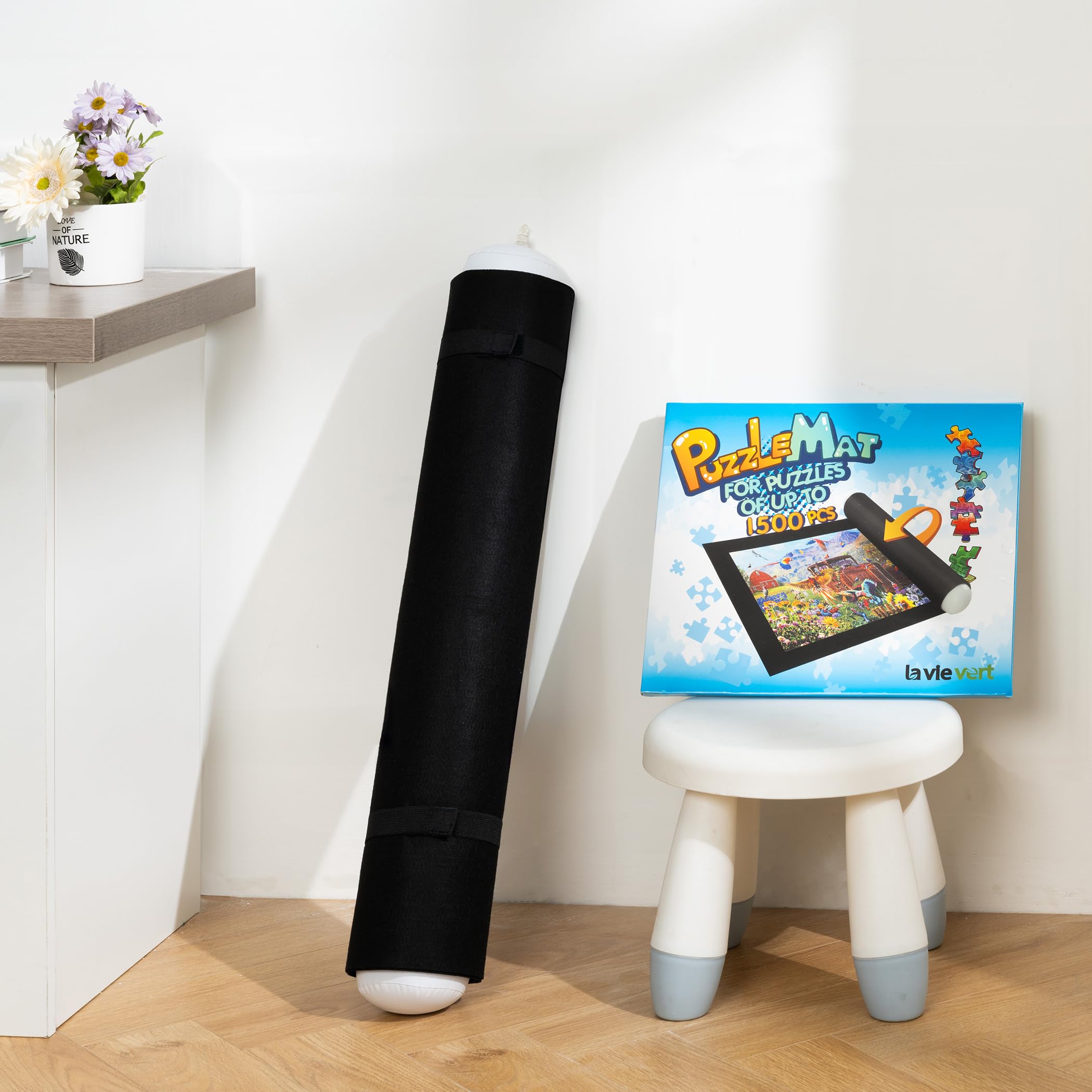 Lavievert Jigsaw Puzzle Mat Roll Up - Portable Puzzle Board & Storage Saver for Up to 1500 Pieces | Eco-Friendly Material | Perfect for Travel, Home Organization & Puzzle Enthusiasts