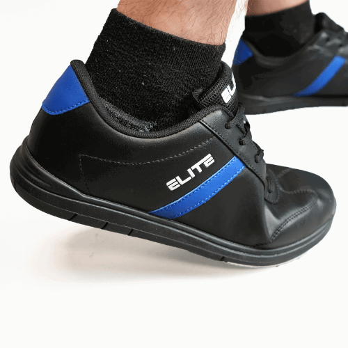ELITE Men's Black & Royal Athletic Bowling Shoes - Universal Sliding Soles for Right/Left Handed Bowlers - Comfortable Lace-Up Design for League Play & Tournament Use
