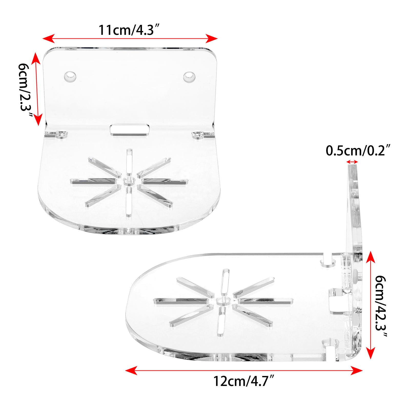 3PCS Clear Acrylic Wall Shelves with Adhesive & Screws - Universal Mounting Bracket for Security Cameras, Speakers, Home Decor - Perfect for Home Security, Office Setup & Smart Device Organization