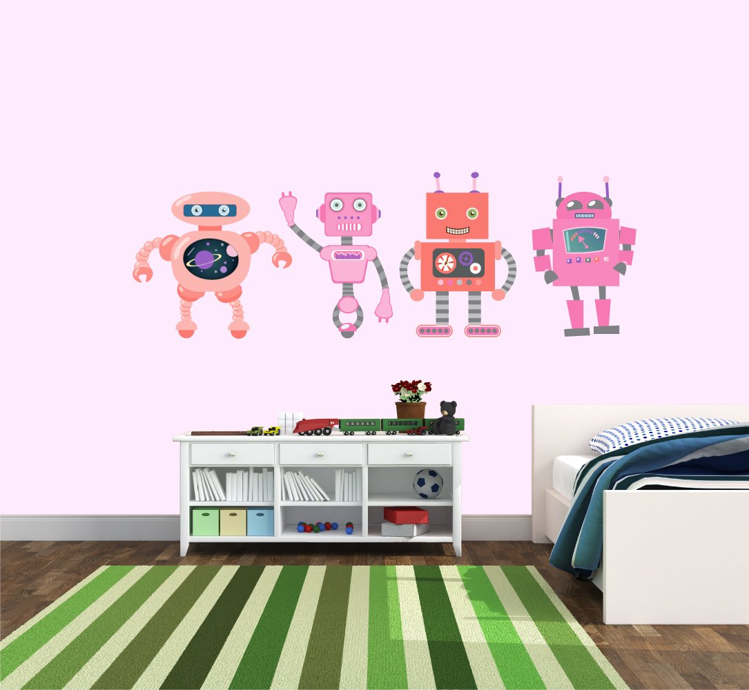 Large Colorful Robot Wall Decals for Kids Playrooms - Removable Vinyl Stickers for Nursery, Bedroom & Classroom Decor