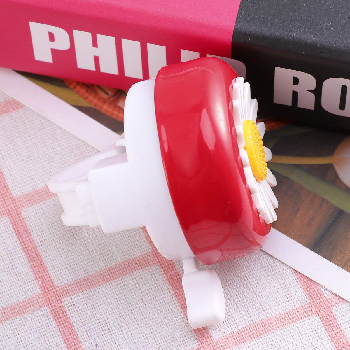 Bicycle Bell - Loud Bike Horn Accessory with Red & White Flower Design - Perfect for Commuting, Cycling Safety & Kids Bikes