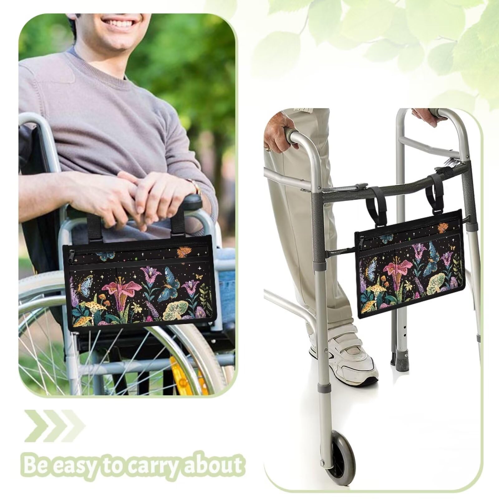 Waterproof Wheelchair Armrest Pouch for Phone & Snacks - Home & Outdoor Use