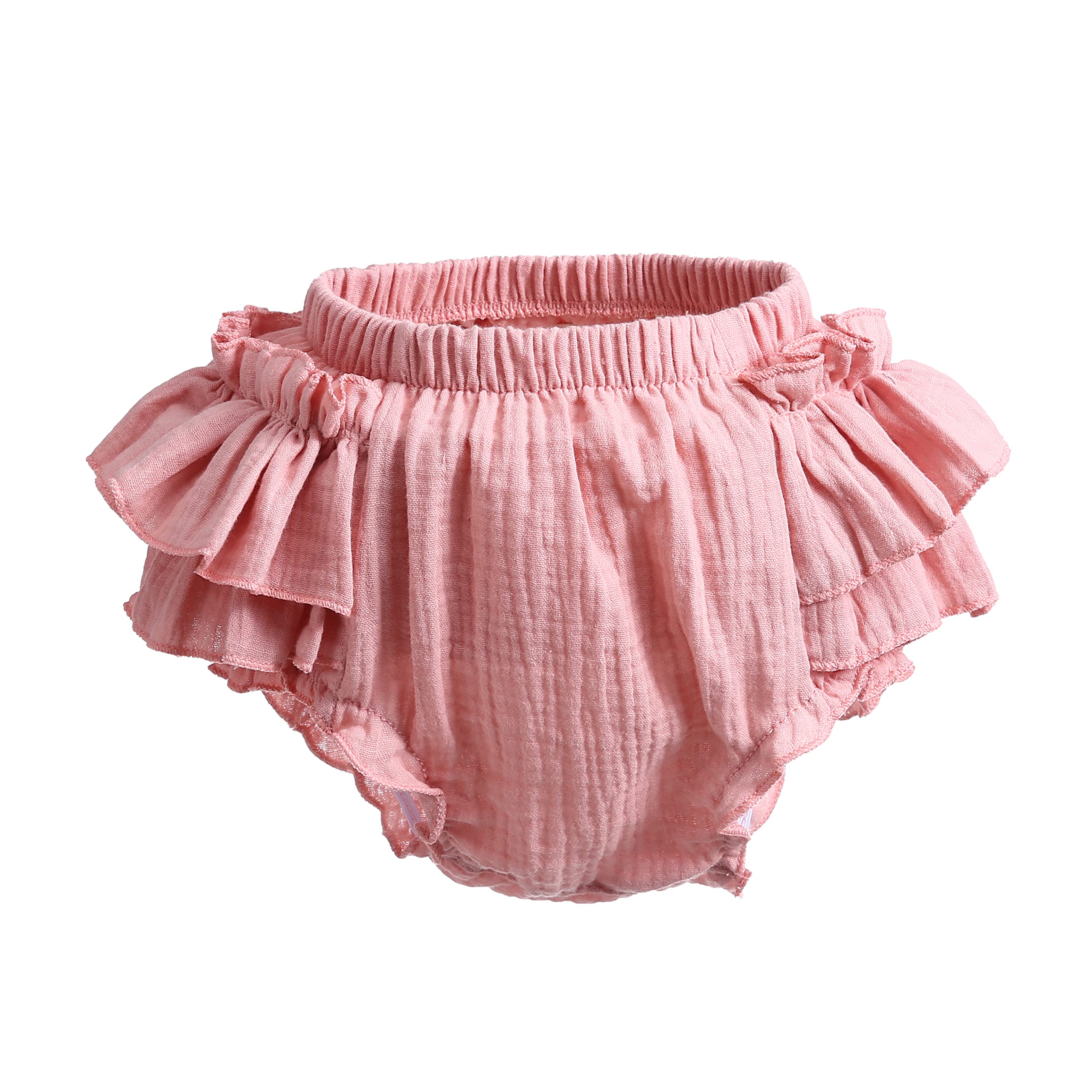 Newborn Baby Girl Cotton Bloomers & Bows Set - Ruffle Shorts, Diaper Covers & Headband - Soft Outfit for Photoshoots, Parties & Daily Wear