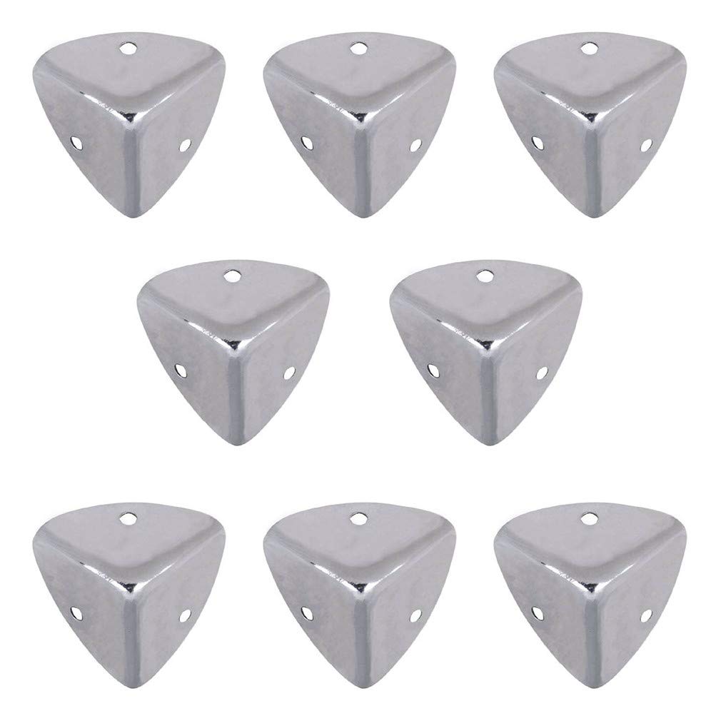 8Pcs Heavy Duty Galvanized Steel Three-Sided Tool Box Corner Protectors - Aluminum Angle Guards for Truck Toolboxes, Storage Cases & Equipment Protection (Durable Impact Resistance) - Perfect for Work Trucks, Construction Sites & Industrial Use