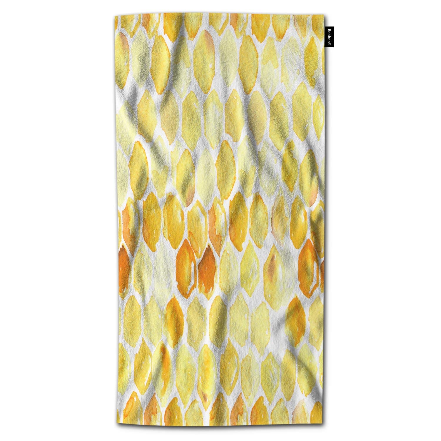 Beabes Honeycomb Bath Towel - Geometric Honey Birds Design, Soft & Absorbent 32