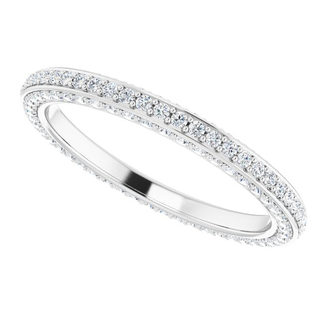 0.75 Carat Round Diamond 3 Sided Eternity Wedding Band for Women - Perfect for Anniversary, Engagement, and Special Occasion Gifts