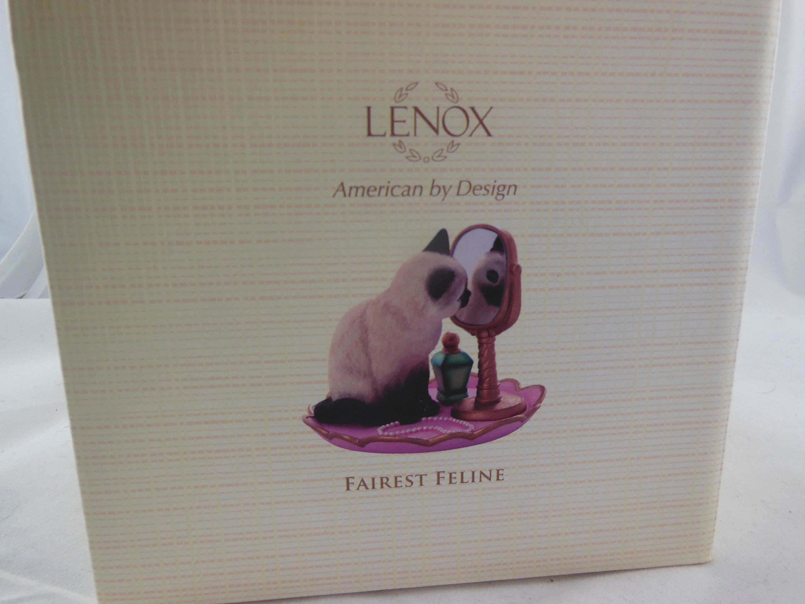 Lenox Cat Fairest Feline Siamese Cat Figurine with Mirror - Elegant Collectible Home Decor for Cat Lovers & Perfect Gift for Special Occasions