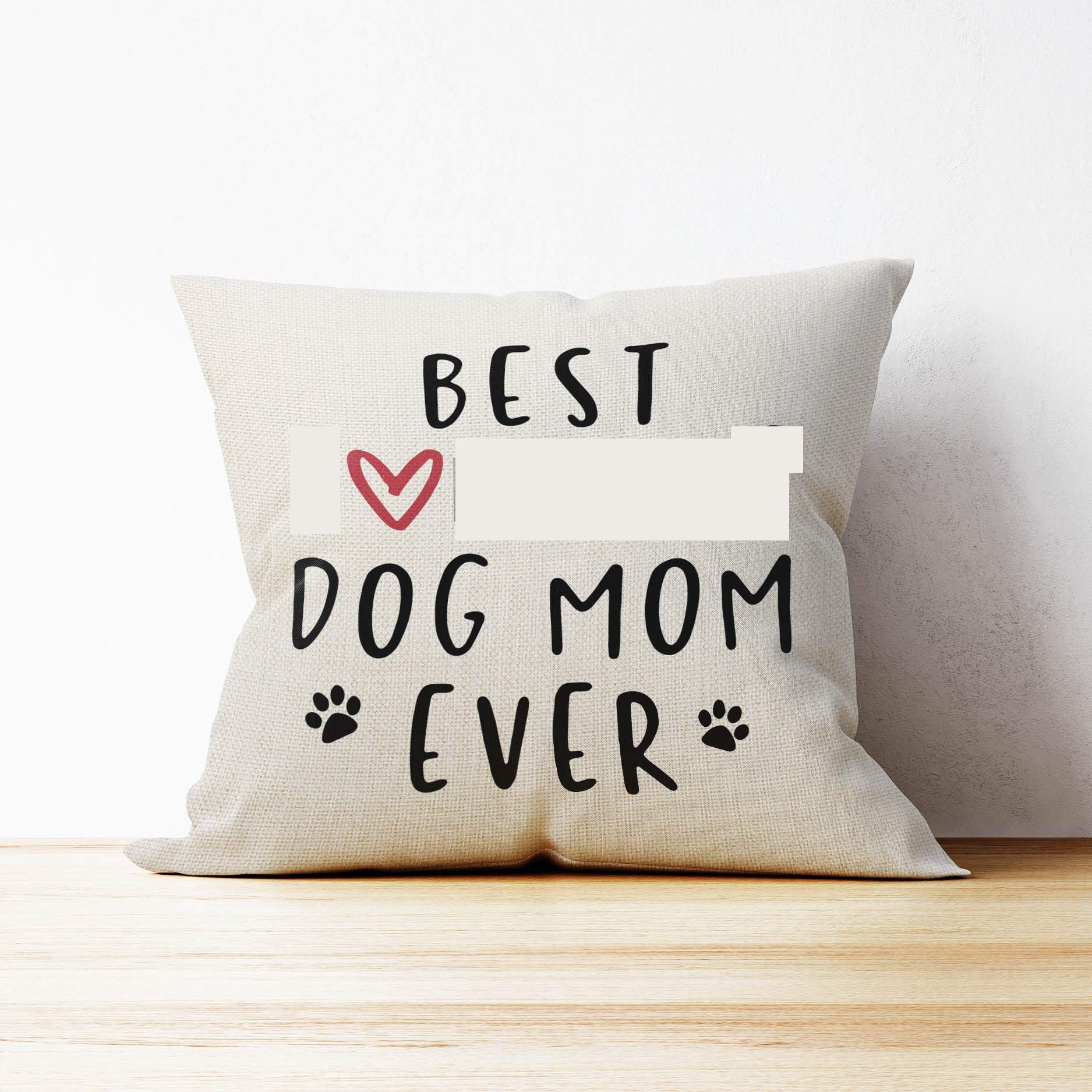 18x18 Dog Mom Throw Pillow Cover - Cute Pet Lover Gift for Women, Best Present for Dog Moms - Perfect for Home Decor, Sofa, Bed & Dog-Themed Rooms