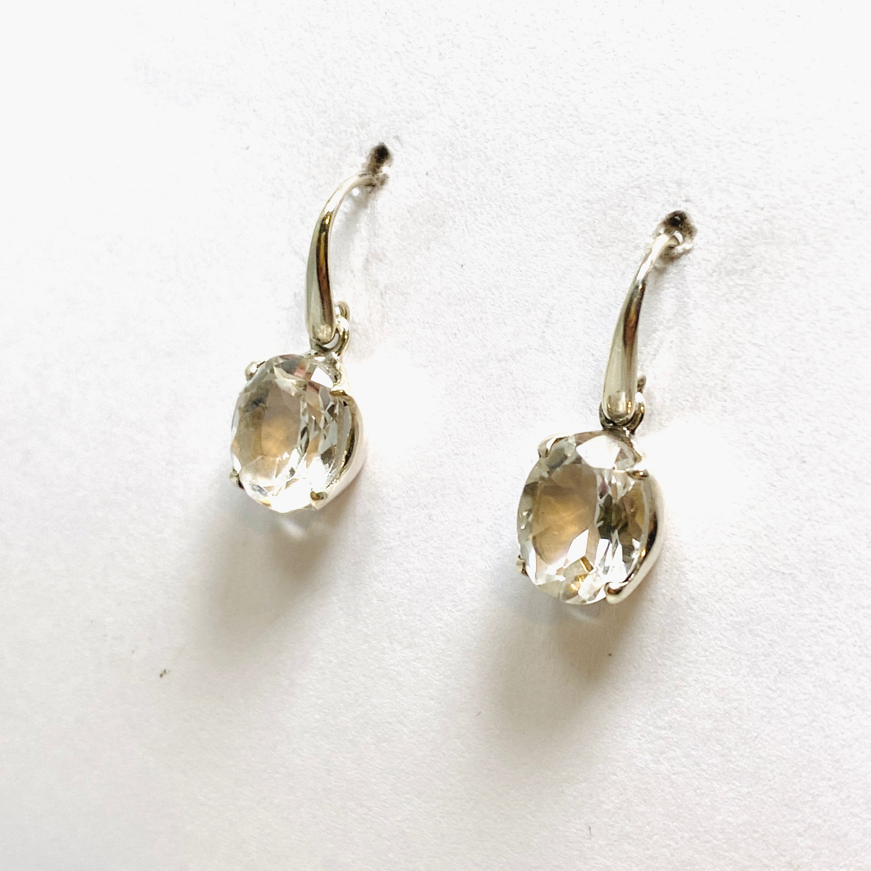 Clear Quartz Oval Faceted Earrings for Women - Elegant Crystal Stud Earrings for Daily Wear & Special Occasions | PEGJ216