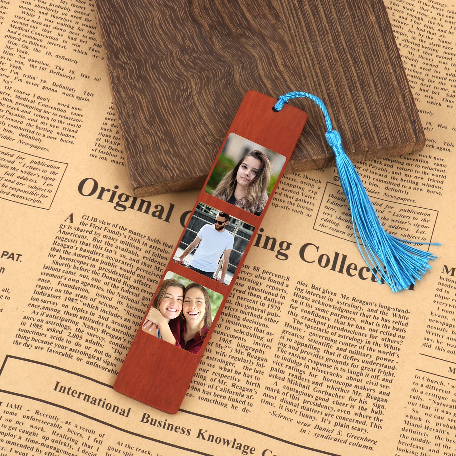 Custom Personalized Photo Bookmarks - Double-Sided Wooden Bookmark with Text & Images - Great for Gifts, Reading Accessories & DIY Projects