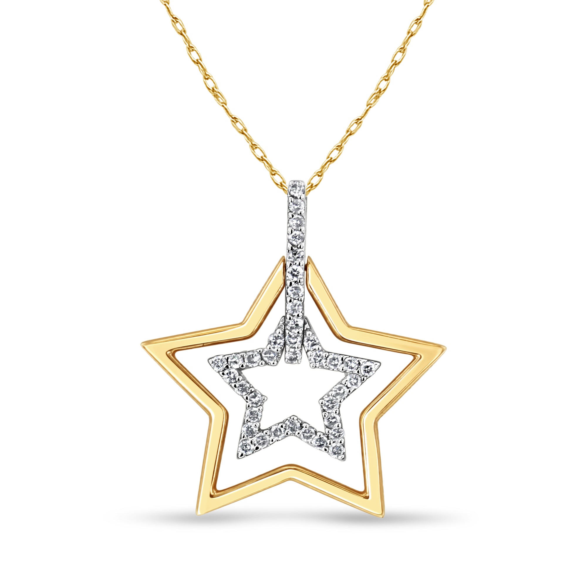 Elegant Star Within A Star Diamond Necklace for Women – Perfect for Weddings, Anniversaries & Special Occasions