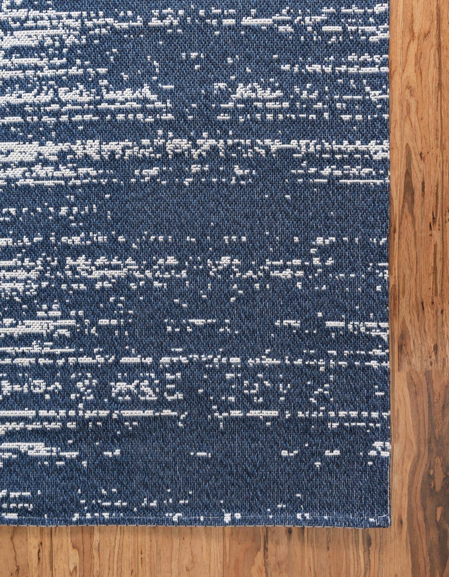 Georgia Collection 5' x 8' Navy Blue Flatweave Area Rug - Soft Modern Farmhouse Rug for Living Room, Bedroom & Dining Room - Non-Slip Low Pile Rug Perfect for High Traffic Areas & Open Floor Plans