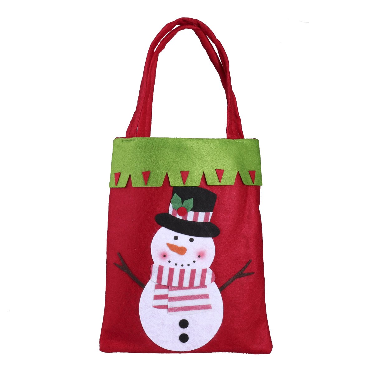 Amosfun Christmas Decorations Bags - Non-Woven Fabric Candy Treat Bags for Holiday Parties, Gift Wrapping & Tree Decorations (Snowman Design)
