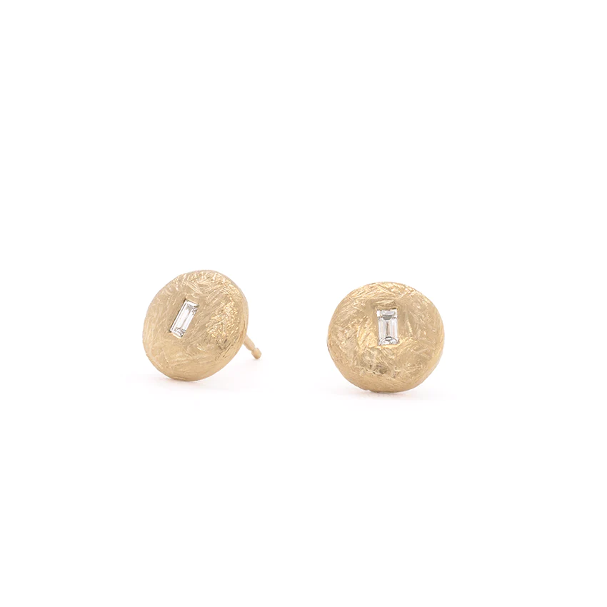 Diamond Window 'Boulder' Disc Stud Earrings for Women - Sparkling Cubic Zirconia CZ Jewelry - Perfect for Parties, Weddings & Everyday Wear