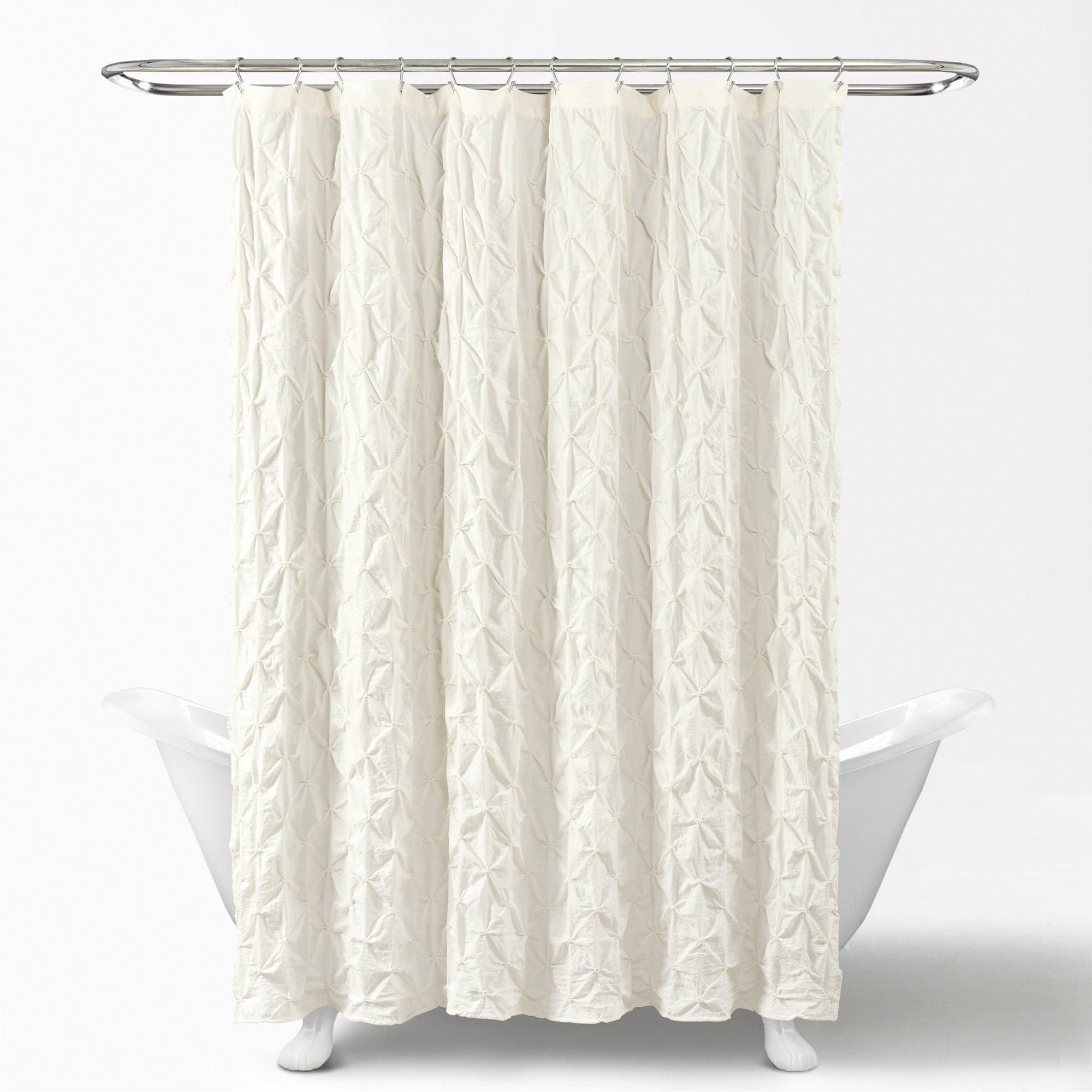 Ravello Pintuck Shower Curtain - Waterproof Bathroom Decor with Elegant Pleats - Perfect for Modern & Classic Bathrooms