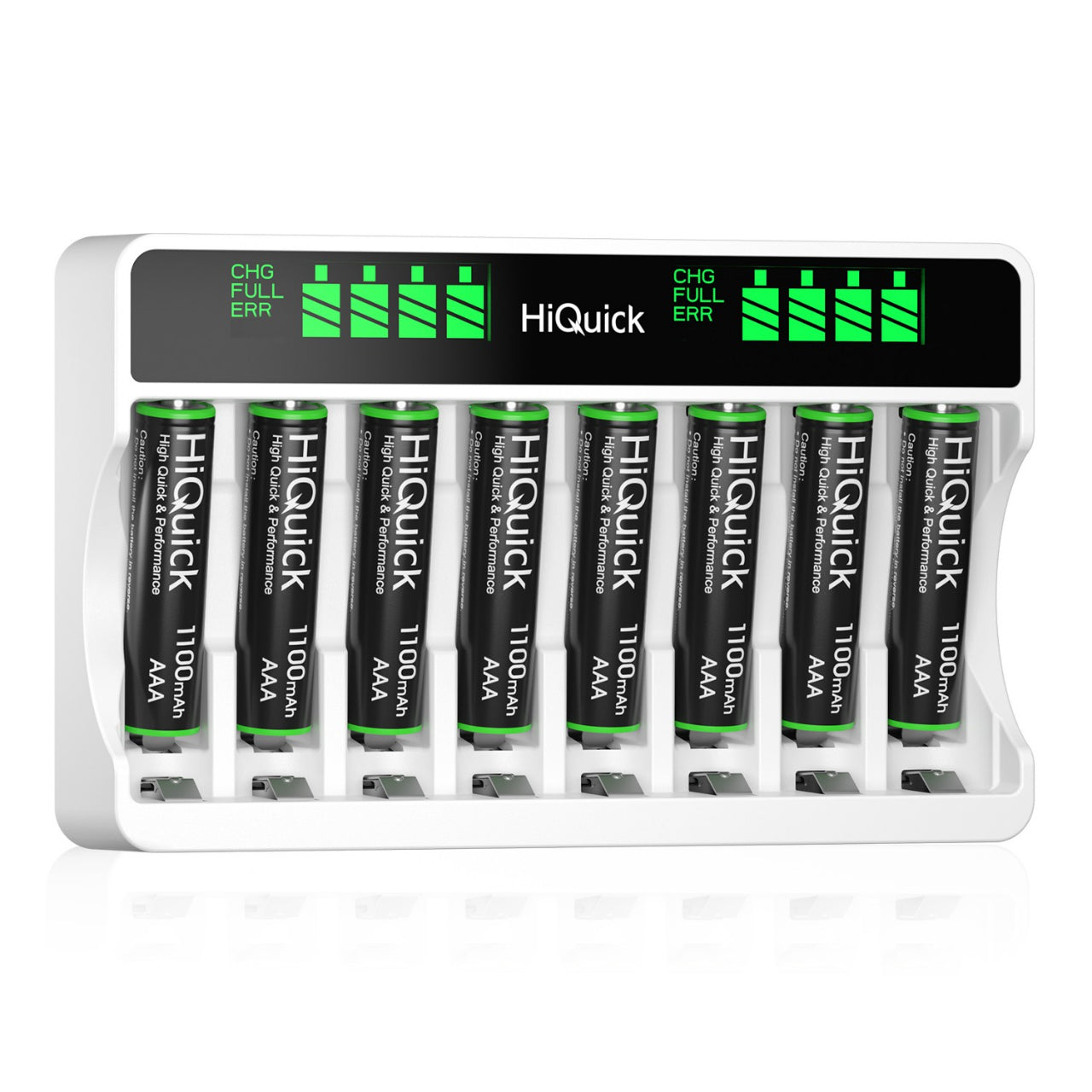 HiQuick Rechargeable AA AAA Batteries (8-Pack) with LCD Smart Charger - Perfect for Cameras, Toys, Flashlights & Home Electronics