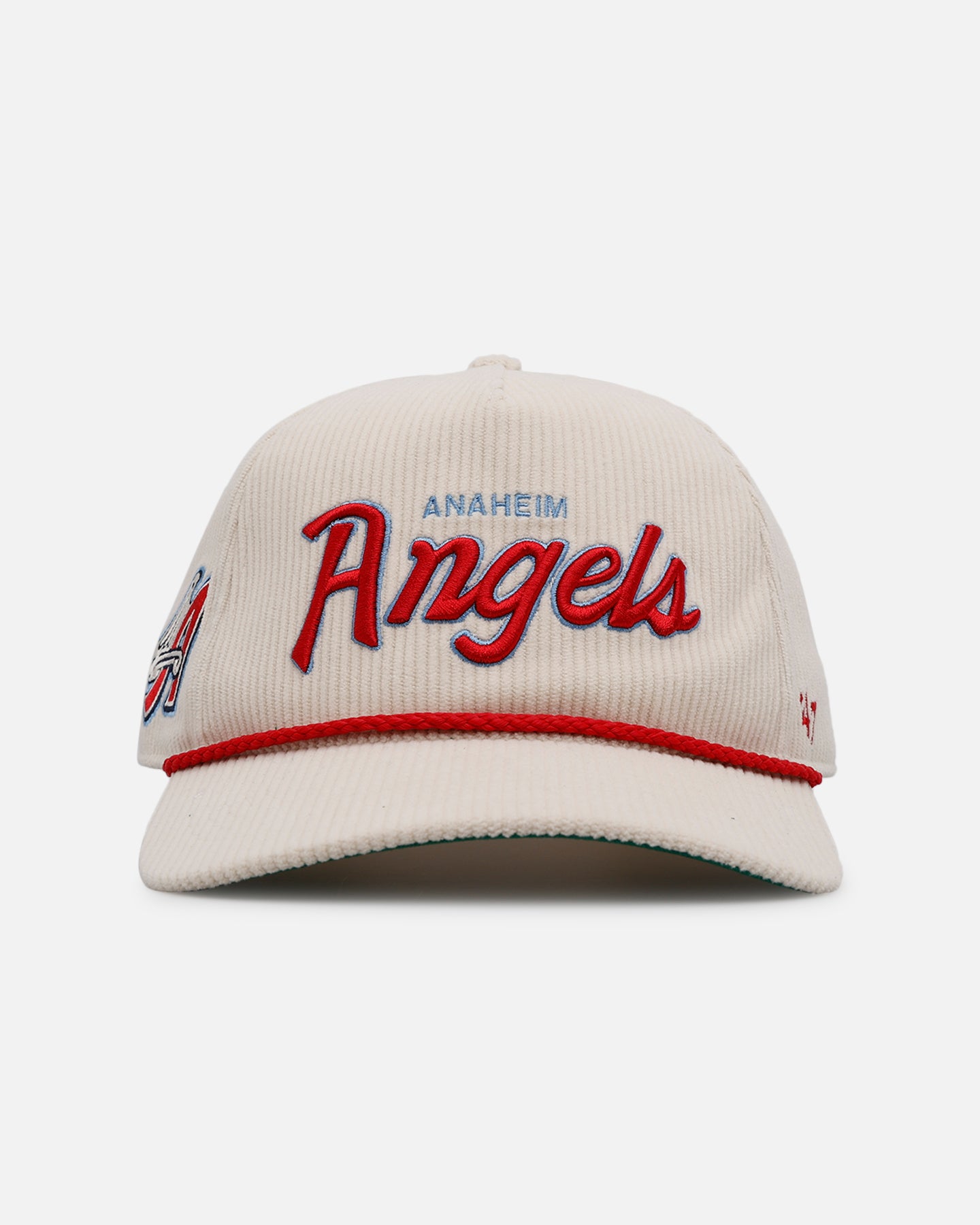 47 Brand Anaheim Angels 'Natural Script' Premium Corduroy Snapback Hat - Official MLB Licensed Baseball Cap for Men & Women - Perfect for Sports Fans, Casual Wear and Game Day Outfits