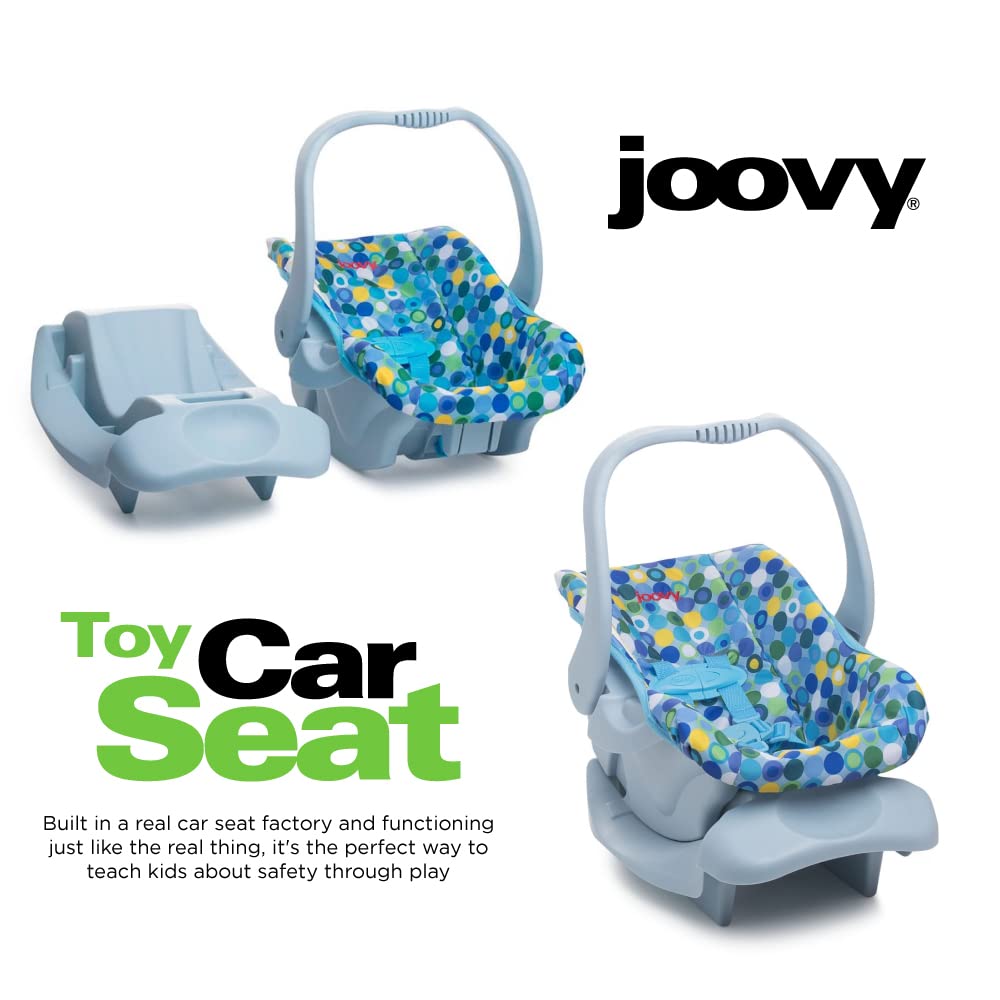 Joovy Toy Car Seat Baby Doll Carrier with Crash-Tested Latch System - Machine Washable Cover & 5-Point Harness for 12-22