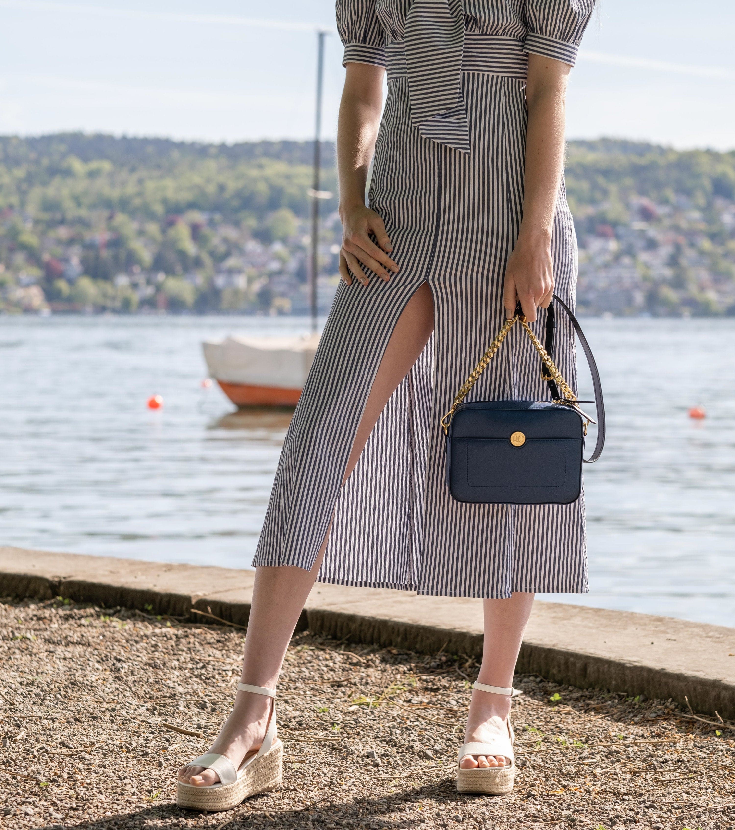 Nomad Vegan Leather Crossbody Bag for Apple Devices | Navy Blue | Perfect for Travel, Work & Everyday Use