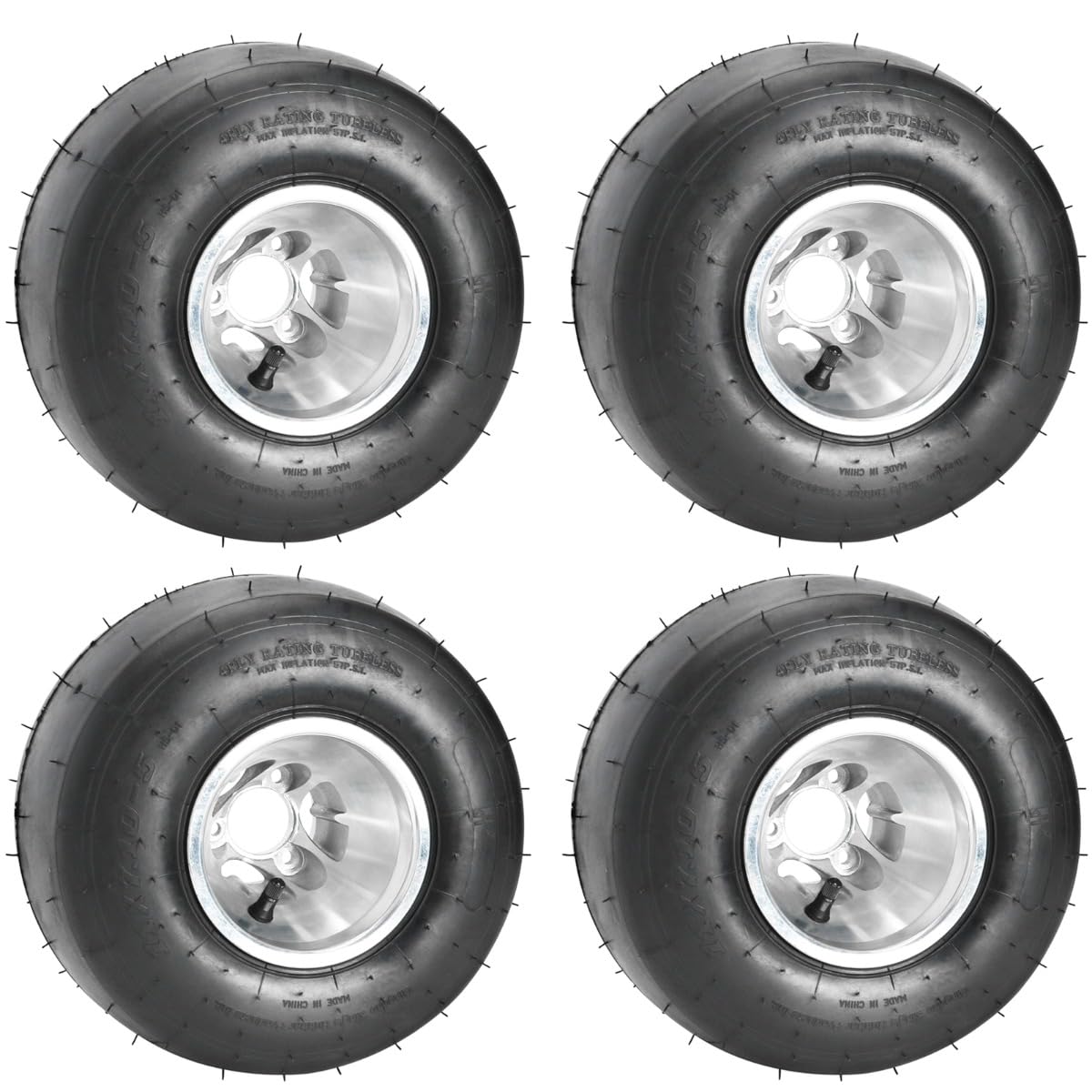 Premium 11x7.10-5 Go Kart Rear Wheels - High-Grip Slick Racing Tires with Durable Aluminum Rims for Drift Trikes, Racing Karts & Off-Road Vehicles - Perfect for Track Racing, Drifting & Backyard Fun