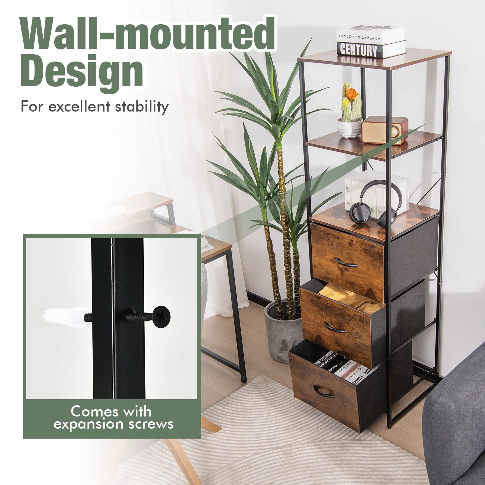 Giantex 6-Tier Storage Cabinet - 61.5