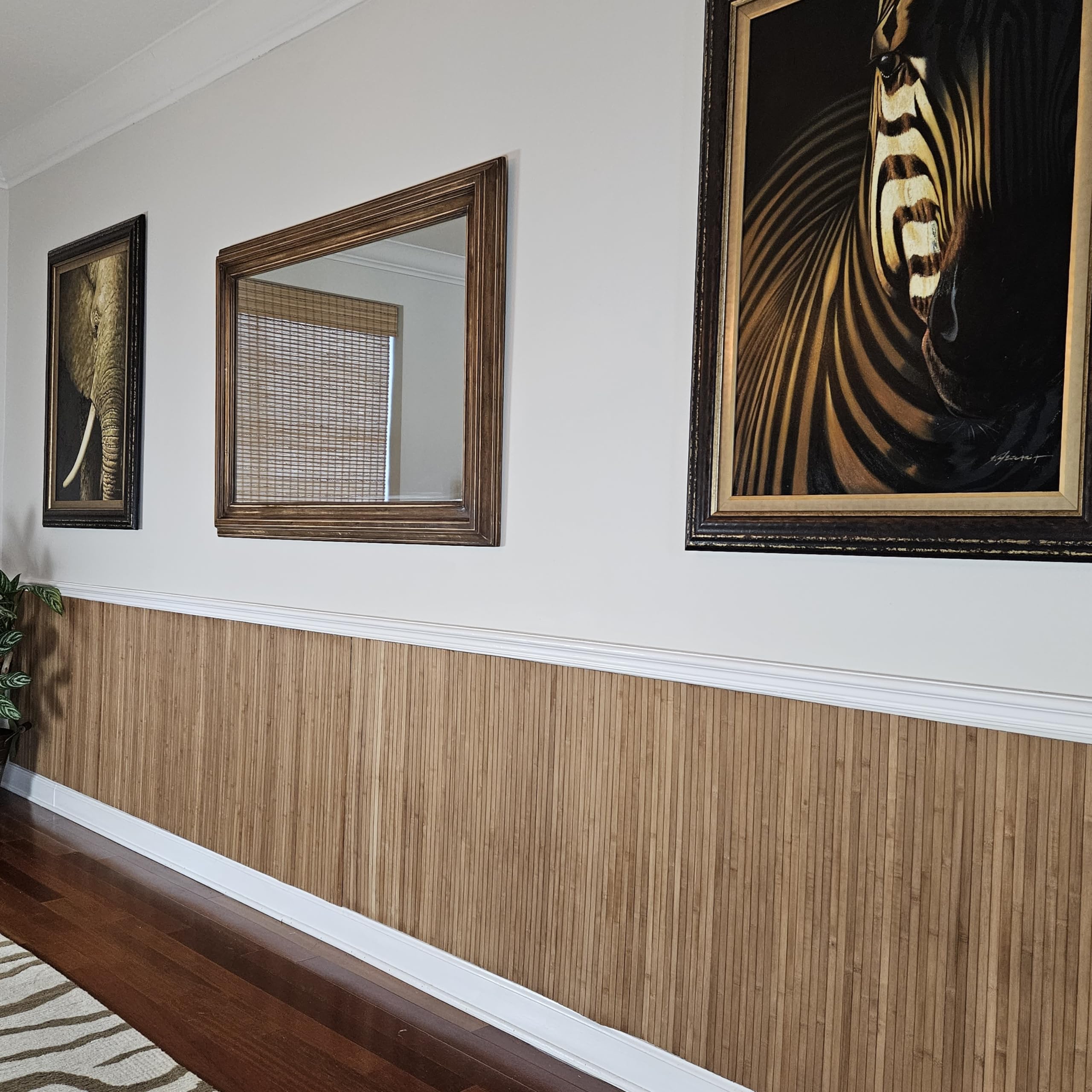 Natural Bamboo Wall Paneling - Eco-Friendly Flexible Wall Cladding & Ceiling Tiles (32 sq ft, Caramel) for Living Room Decor, Outdoor Kitchens & Home Improvement - Sustainable Renewable Resource for Modern Interior Design & Backyard Renovation Projects