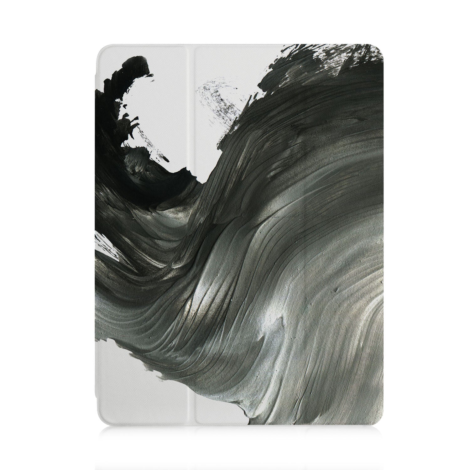 Premium iPad Trifold Case with Abstract Ink Painting Design - Slim Protective Cover for iPad Air/Pro, Perfect for Work, Travel & Home Use