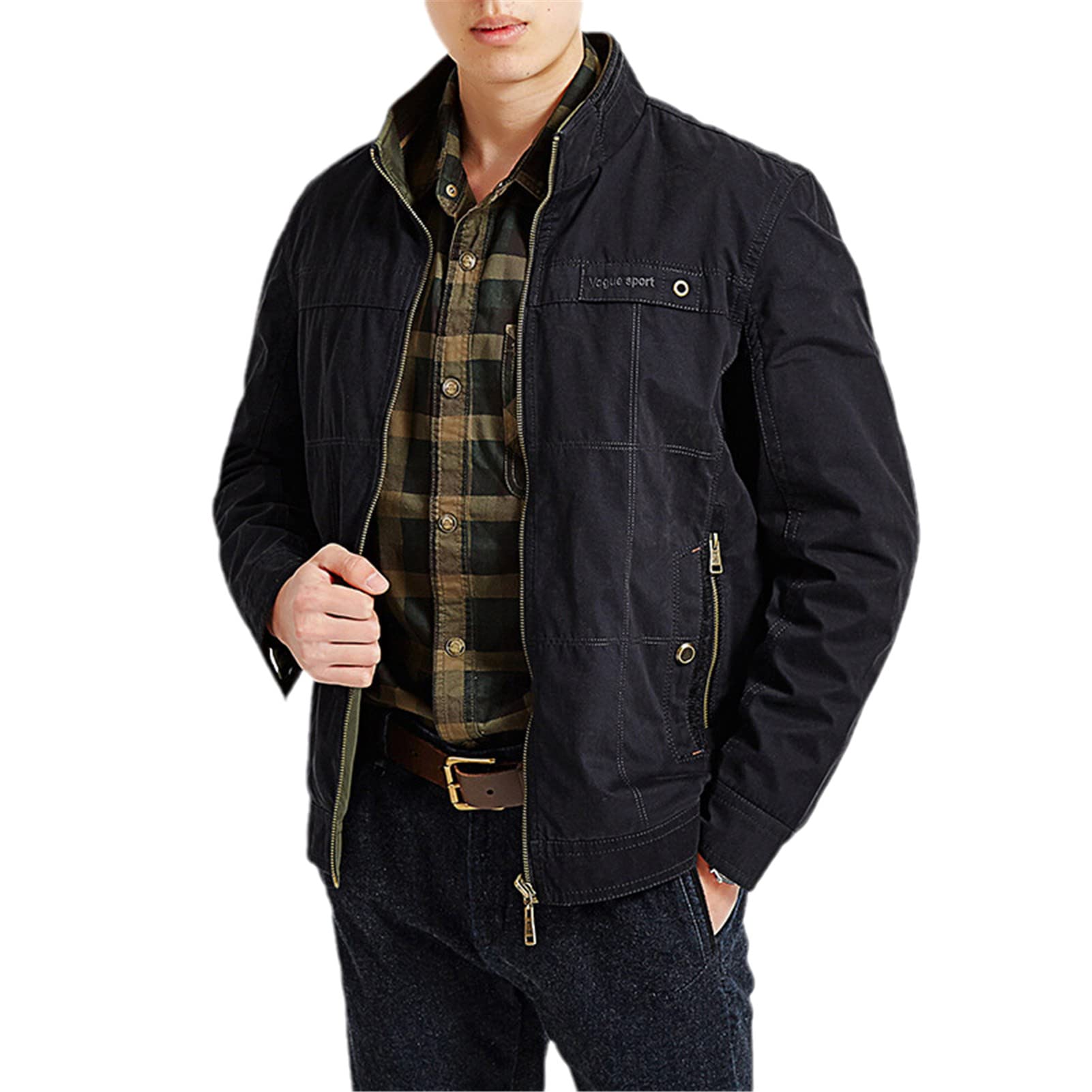 Men's Military Double-Sided Jacket - Winter & Autumn Cotton Reversible Coat | Warm Outdoor Workwear for Camping, Hiking & Casual Wear