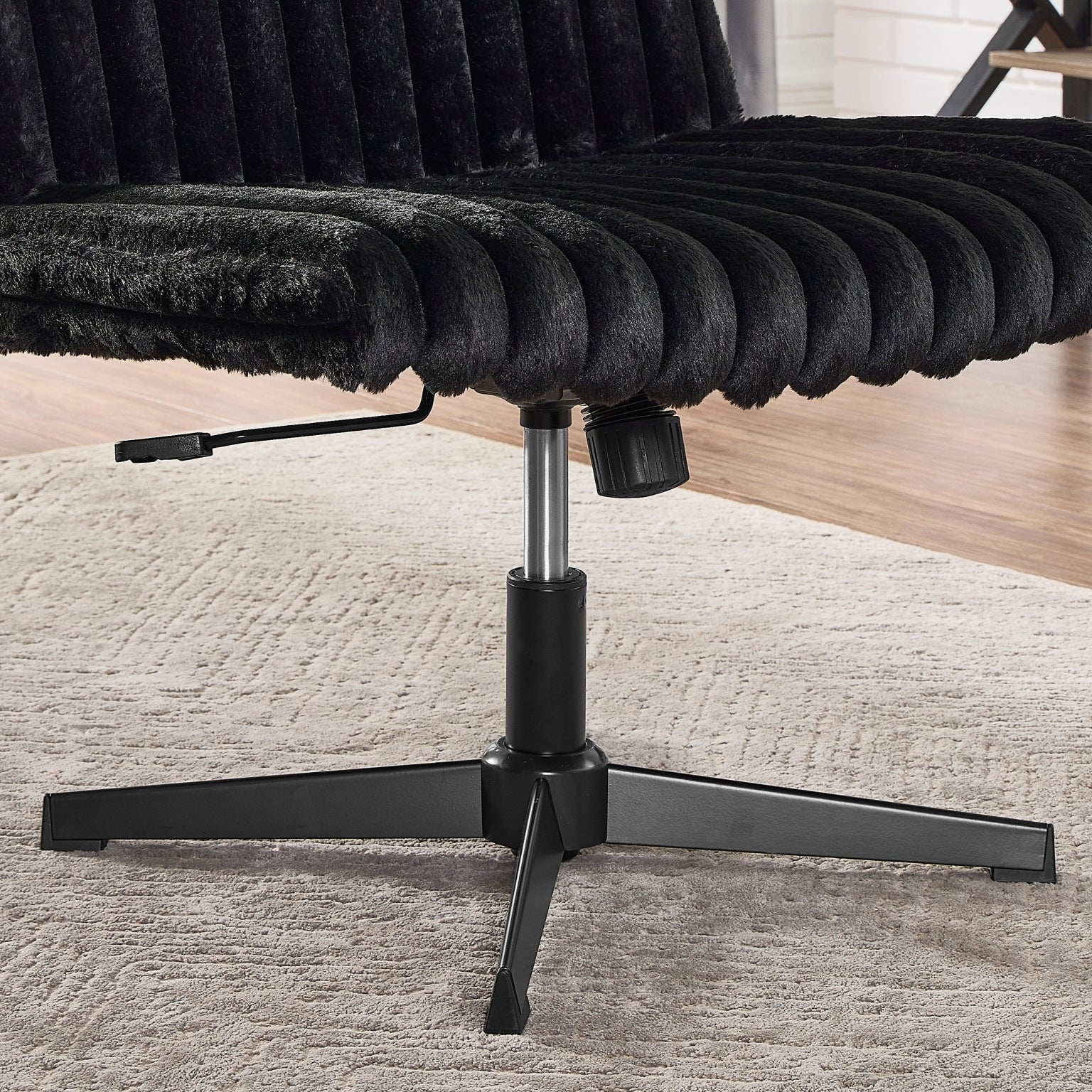 Roundhill Blynn Adjustable Swivel Criss Cross Chair - Wide Seat Ergonomic Office Chair with Lumbar Support, Vanity Makeup Chair for Home & Office Workspace, Study Desk, Dressing Table and Beauty Salon