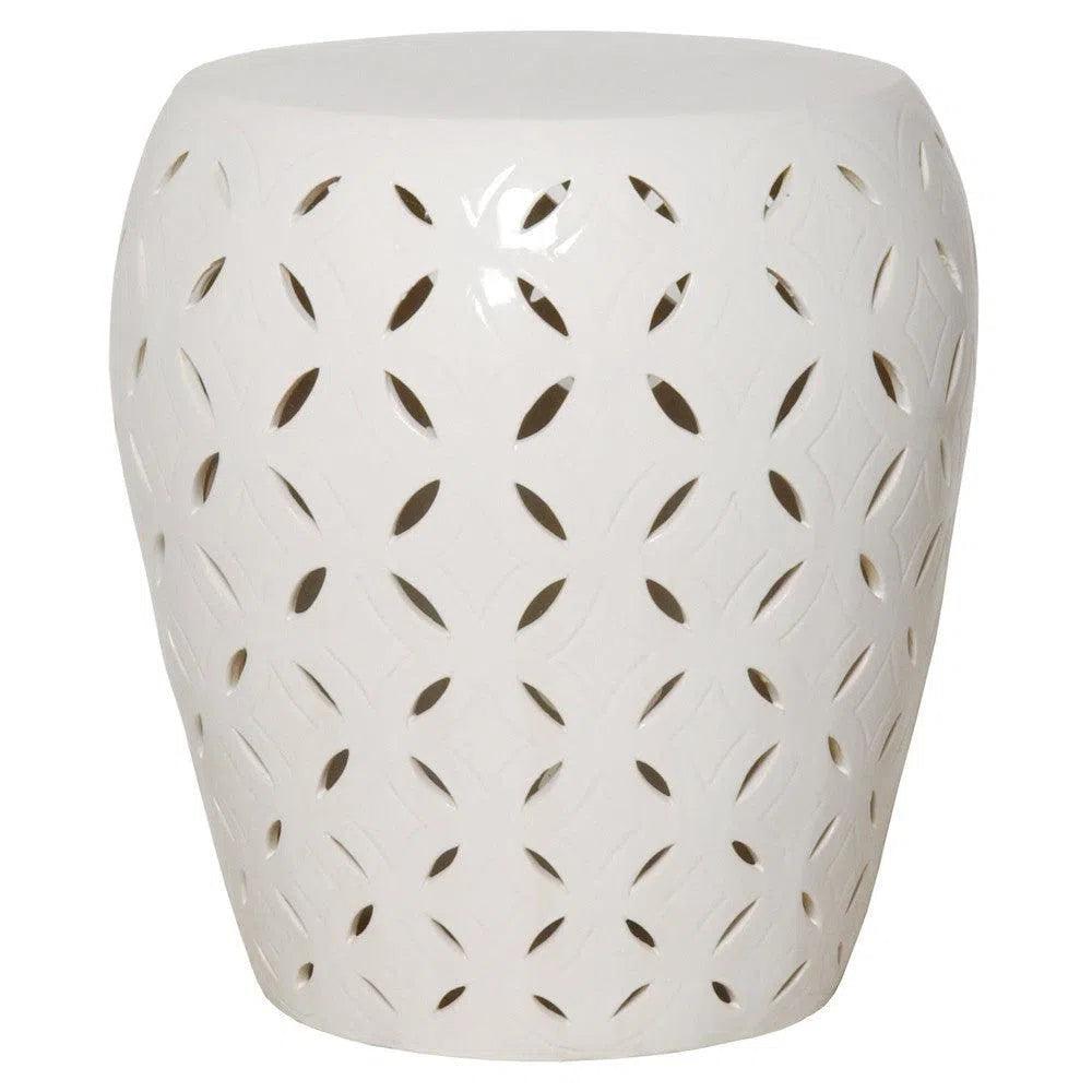 22 Inch Decorative Lattice Garden Stool - Outdoor Patio Furniture for Garden, Yard, and Poolside Decor