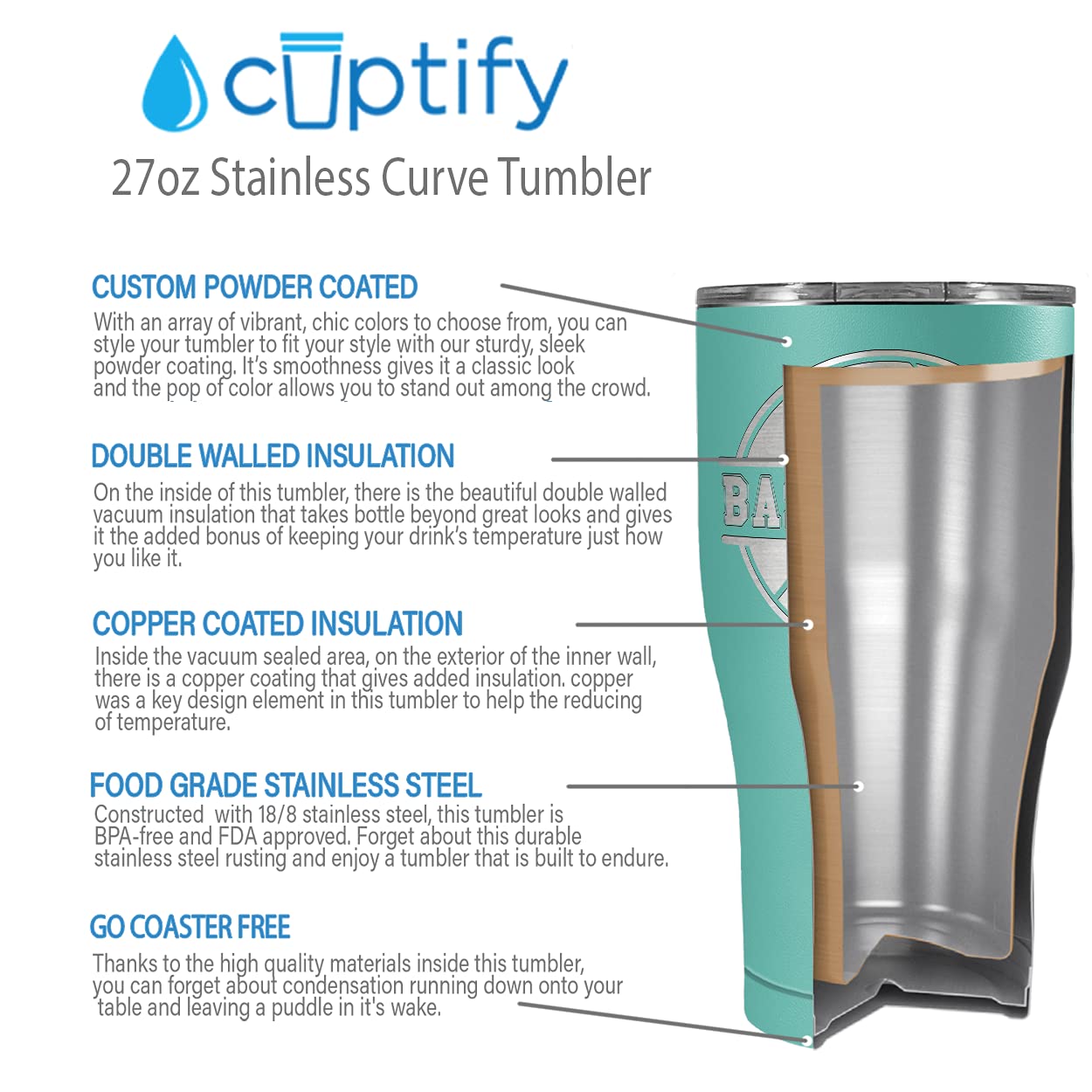 Laser Engraved Basketball Design 27oz Stainless Steel Tumbler with Lid - Insulated Seafoam Green Cup for Hot & Cold Drinks - Perfect Basketball Gift for Players & Fans