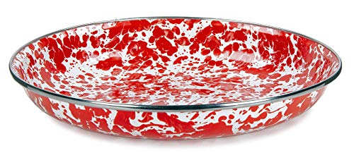 Premium Red Swirl Pasta Plates - Set of 4 (10-Inch) for Italian Dining, Dinner Parties & Elegant Table Settings