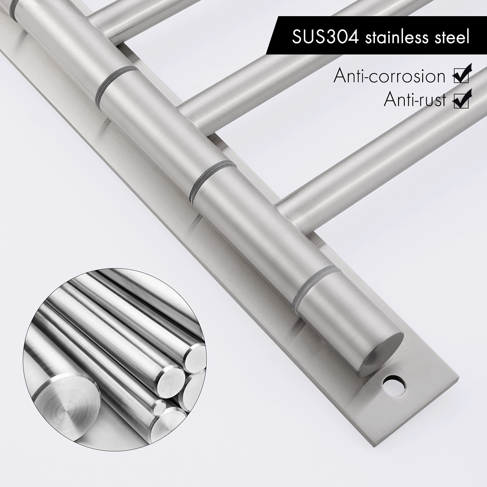 KES 13.8 Inch Swing Arm Wall Mount Towel Bar - 4-Arm Stainless Steel Towel Holder (SUS304 Brushed Finish) for Bathroom, Kitchen & Spa - A2102S4-2 | Space-Saving Design for Small Bathrooms & Modern Homes