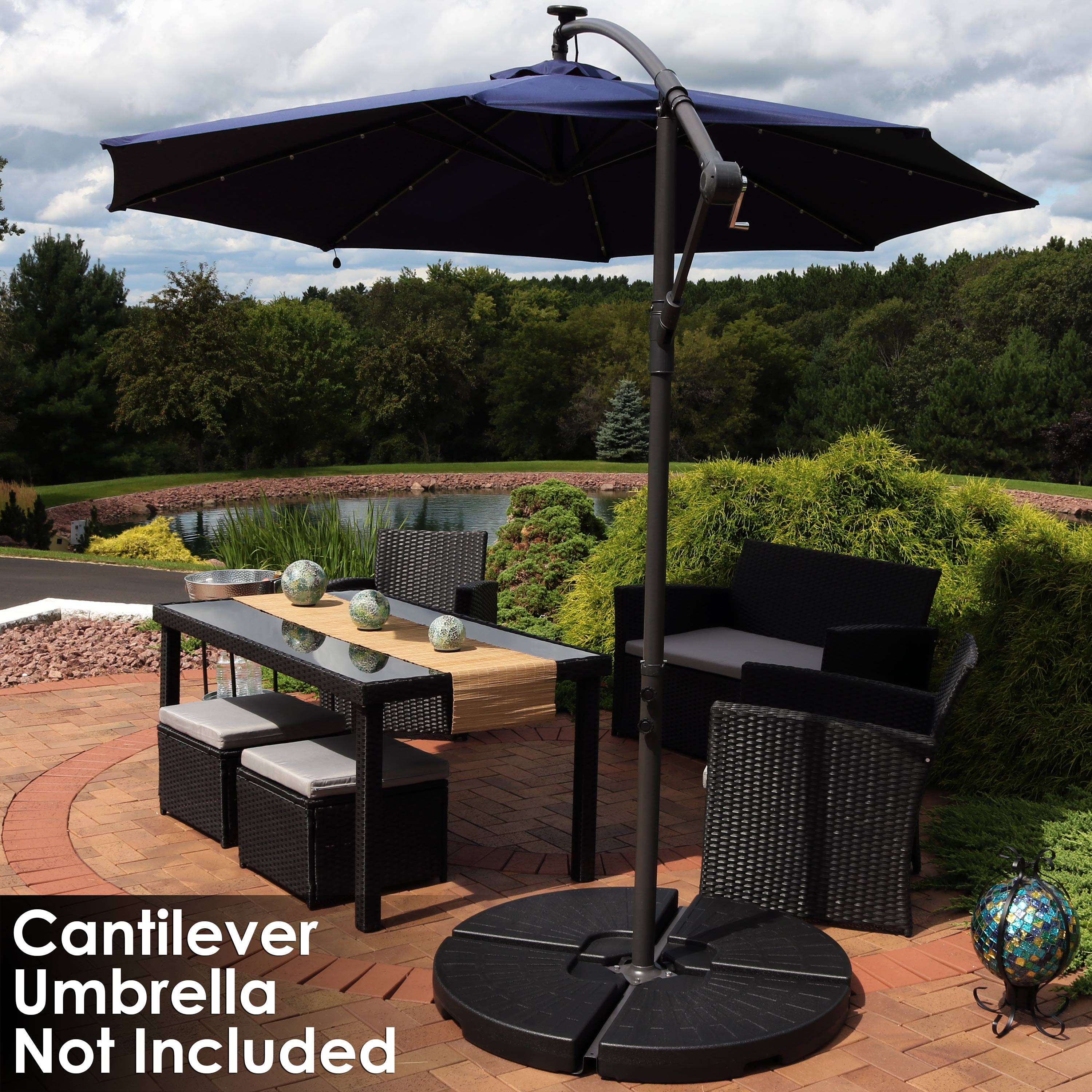 Heavy Duty Cantilever Offset Patio Umbrella Base Weights - Set of 4 for Outdoor Stability - Perfect for Poolside, Backyard, and Patio Use
