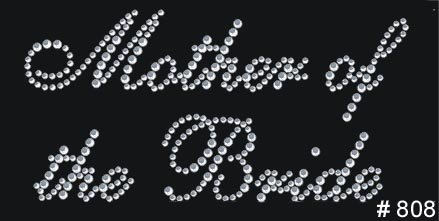 Mother of the Bride & Groom, Grandmother Rhinestone Appliques - Hot Fix Iron On Clear Crystal Stones for Wedding Dresses, Gowns & Formal Attire