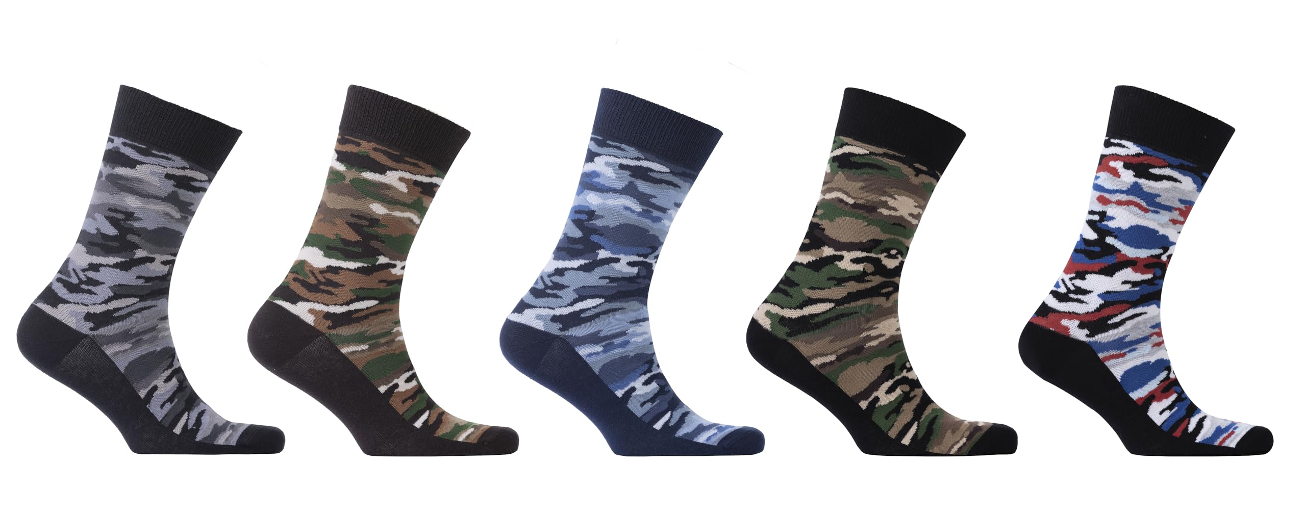Men's 5-Pack Colorful Cotton Novelty Dress Socks Gift Set - Soft Comfortable Casual & Formal Socks for Work, Party, and Everyday Wear