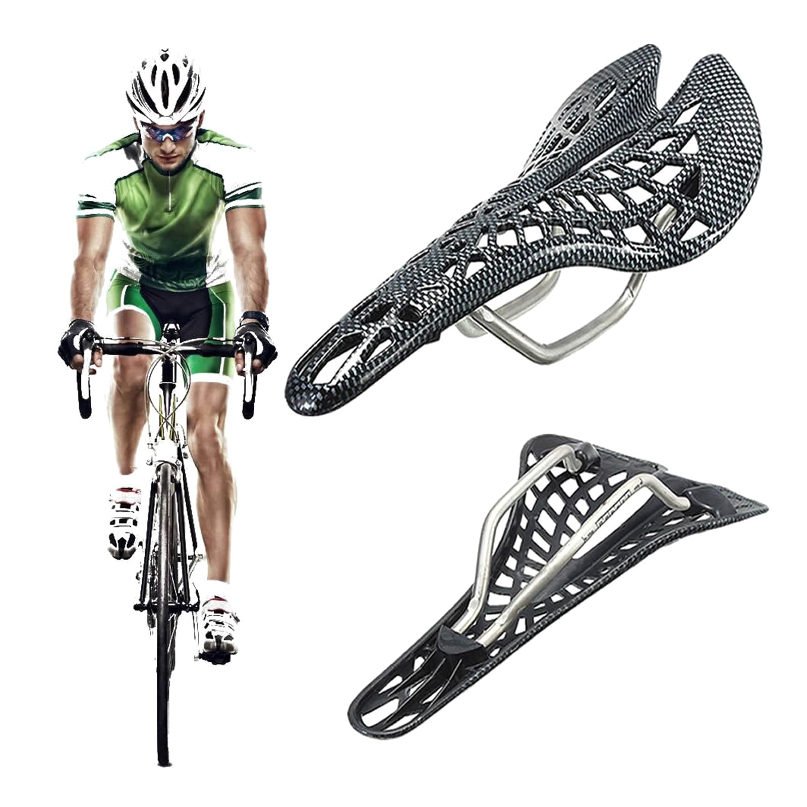 Premium Shock-Absorbing Adjustable Bike Saddle - Comfortable Mountain & Road Bicycle Seat for Men & Women - Ideal for Long-Distance Cycling, Commuting, and Trail Riding