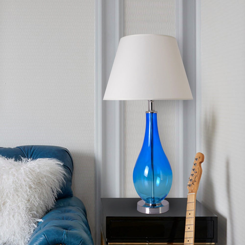 Tulip Ombre Droplet Glass Table Lamp Set of 2 - 28 Inch Modern Home Decor for Living Room, Bedroom & Office Lighting