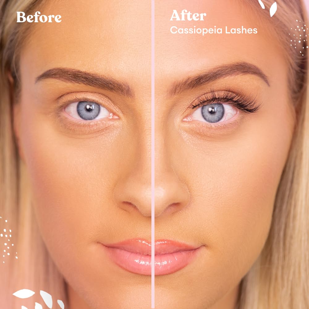 Silly George SuperNatural False Eyelashes - Clear & Flexible Band for Natural Look, Comfortable & Lightweight (Cassiopeia) | Perfect for Daily Wear, Parties & Special Occasions