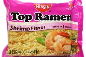 Nissin Top Ramen Instant Noodle Soup - Shrimp Flavor (3oz x 12 Pack) | Quick & Easy Meal for College Students, Office Lunch & Late Night Snacks