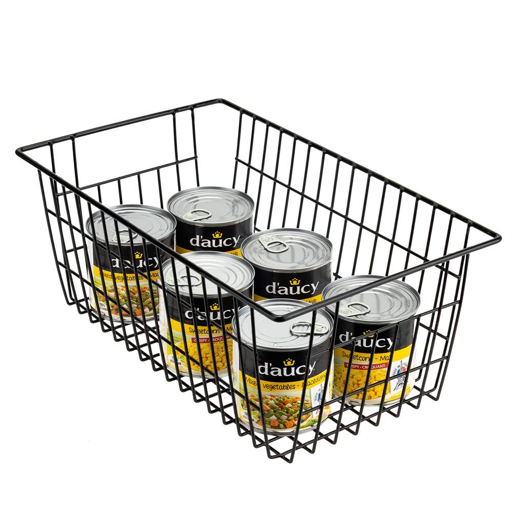 SANNO 3-Pack Black Wire Storage Baskets - 15.7