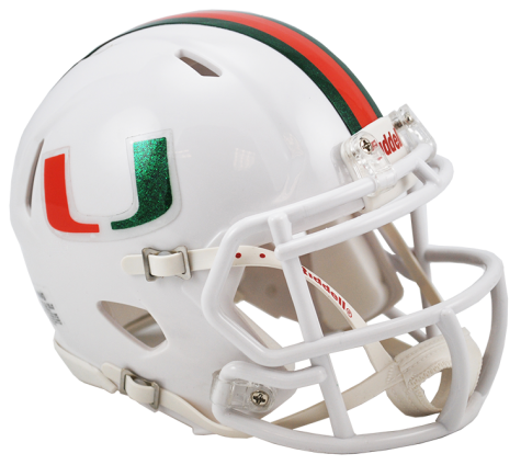 Miami Hurricanes Riddell Speed Mini Helmet - Authentic College Football Collectible for Fans, Display & Gifts - Perfect for Game Room, Office Decor, and Sports Memorabilia Collections