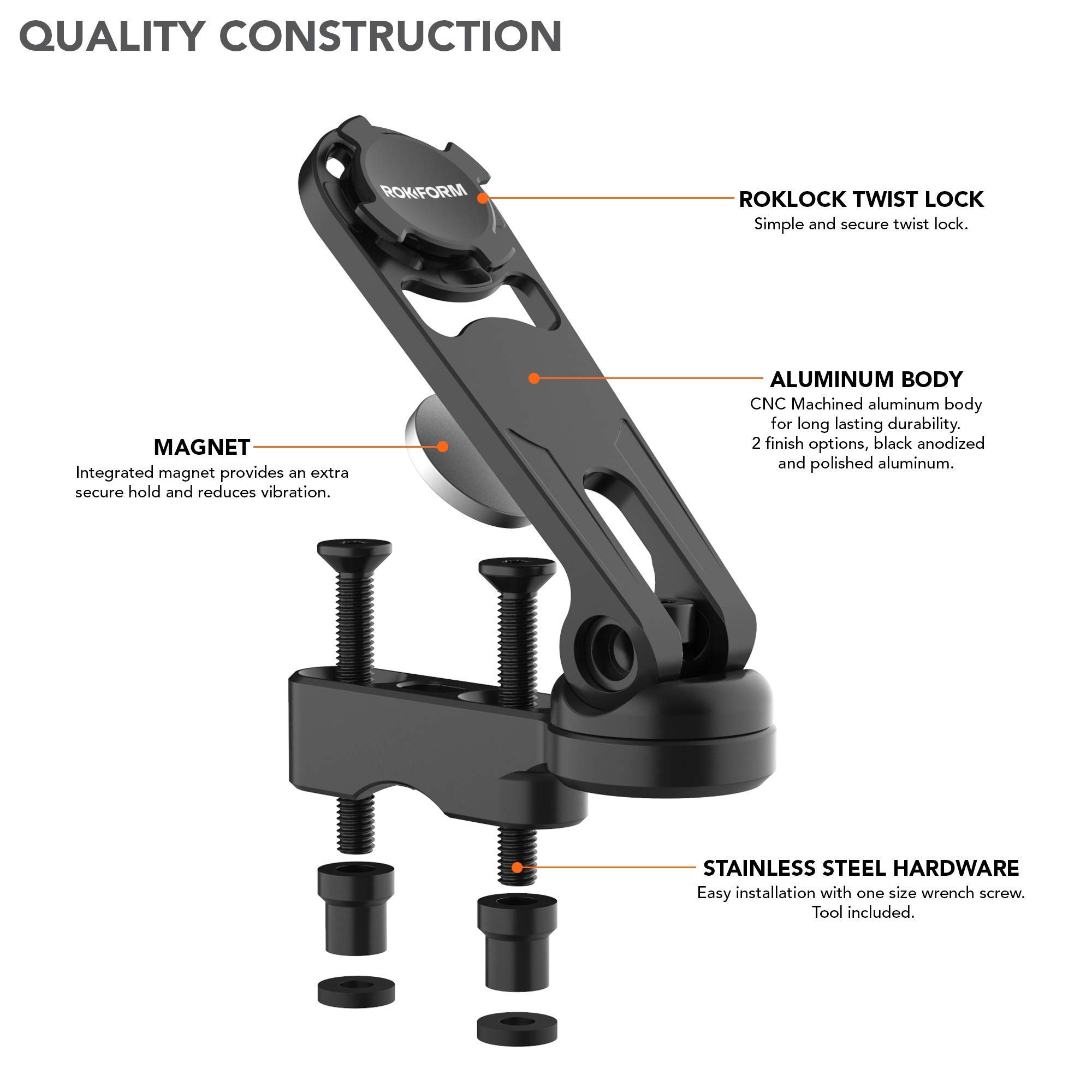 Rokform Crystal Clear Case for iPhone 11 Pro with Secure Motorcycle Phone Mount - Perfect for Biking, Commuting & Outdoor Adventures